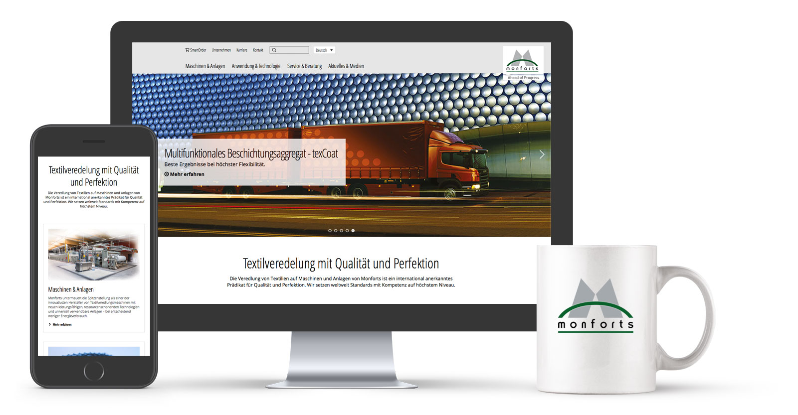 Referenz: Website Relaunch: A. Monforts Textilmaschinen